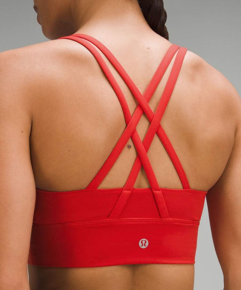 Lululemon Energy Longline Bra Medium Support, B–D Cups Sport BH Damen Rot | 7623XLNRG