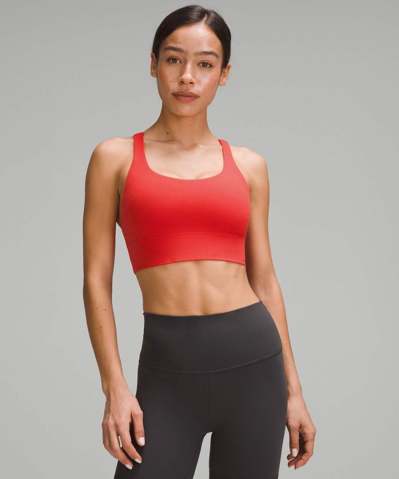 Lululemon Energy Longline Bra Medium Support, B–D Cups Sport BH Damen Rot | 7623XLNRG