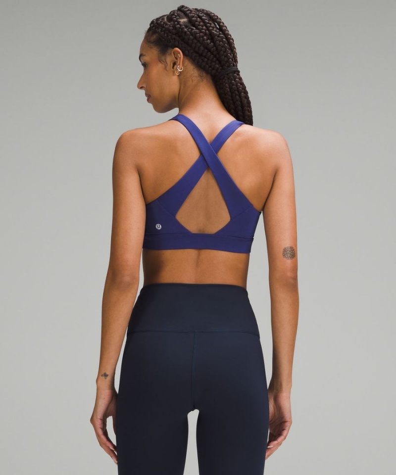 Lululemon Envital Bra Medium Support B/C Cup Sport BH Damen Blau | 4651WTDME