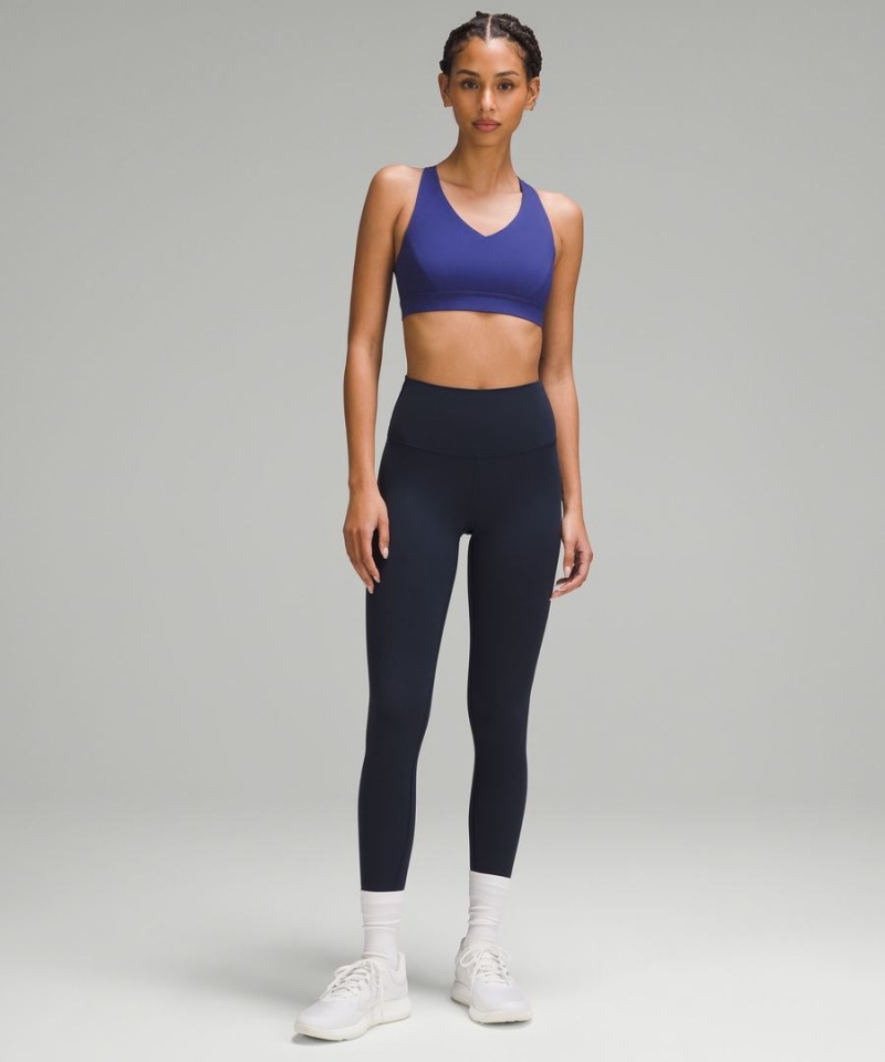 Lululemon Envital Bra Medium Support B/C Cup Sport BH Damen Blau | 4651WTDME