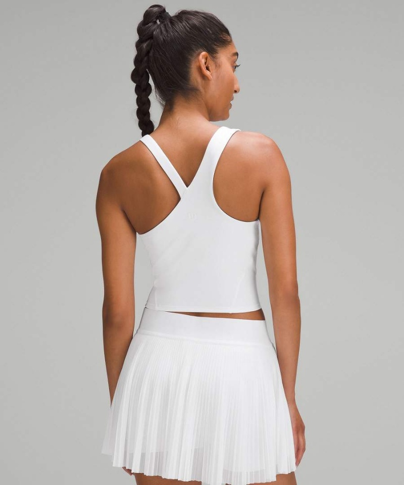 Lululemon Everlux Asymmetrical Tennis Tanktop Damen Weiß | 4071EWDLT