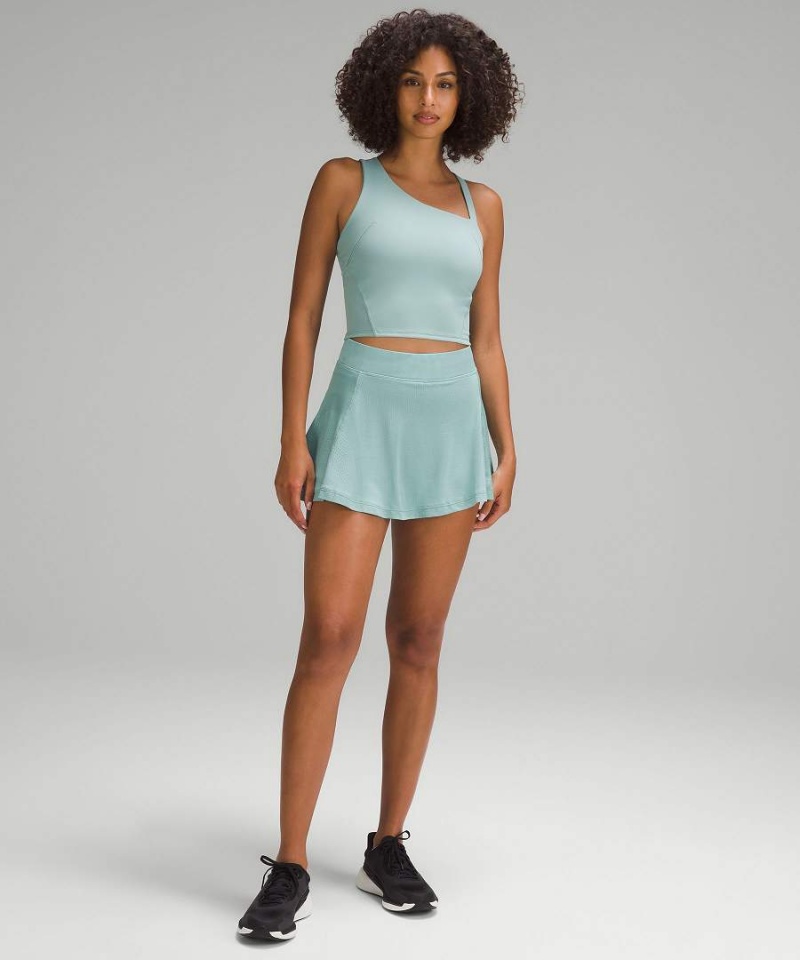 Lululemon Everlux Asymmetrical Tennis Tanktop Damen Türkis | 8564EJWRS