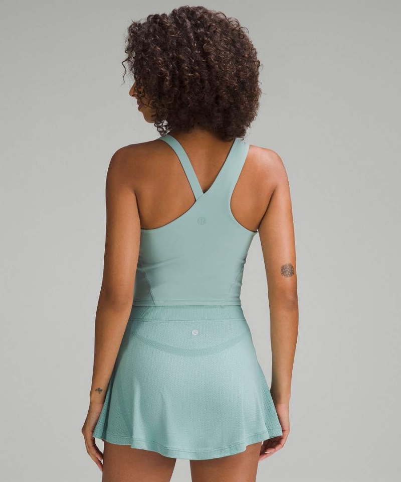 Lululemon Everlux Asymmetrical Tennis Tanktop Damen Türkis | 8564EJWRS