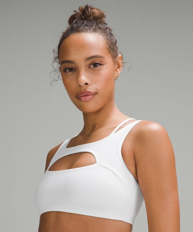 Lululemon Everlux Front Cut-Out Train Bra Light Support, B/C Cup Sport BH Damen Weiß | 0423BVMZL