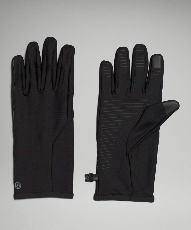 Lululemon Fast and Free Fleece Lauf Handschuhe Herren Schwarz | 6035UFTKM