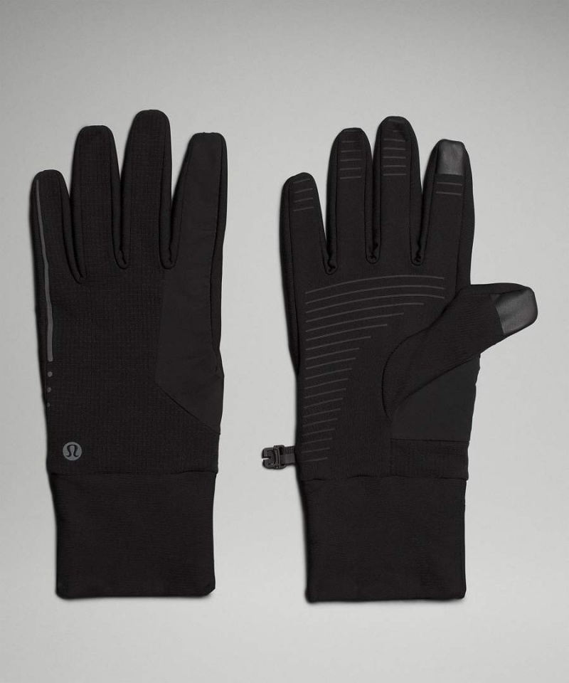 Lululemon Fast and Free Gefütterte Lauf Handschuhe Herren Schwarz | 8062HDILC