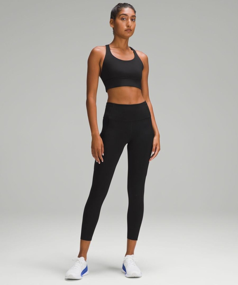 Lululemon Fast and Free High-Rise 25” Leggings Damen Schwarz | 5620PNIRM