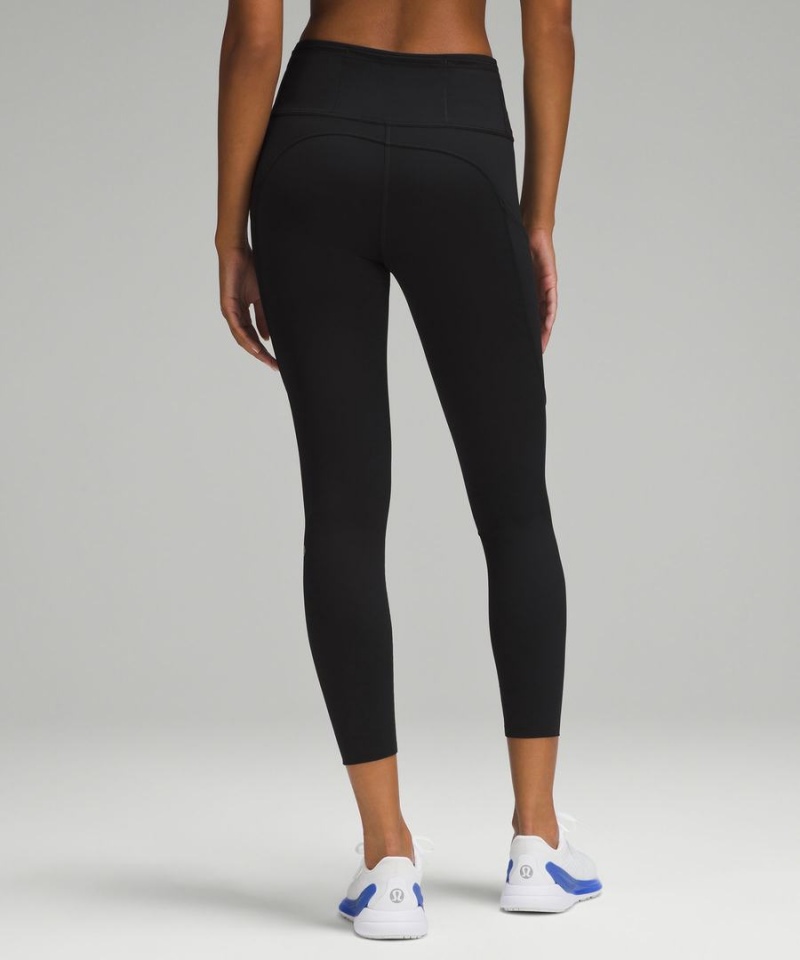 Lululemon Fast and Free High-Rise 25” Leggings Damen Schwarz | 5620PNIRM