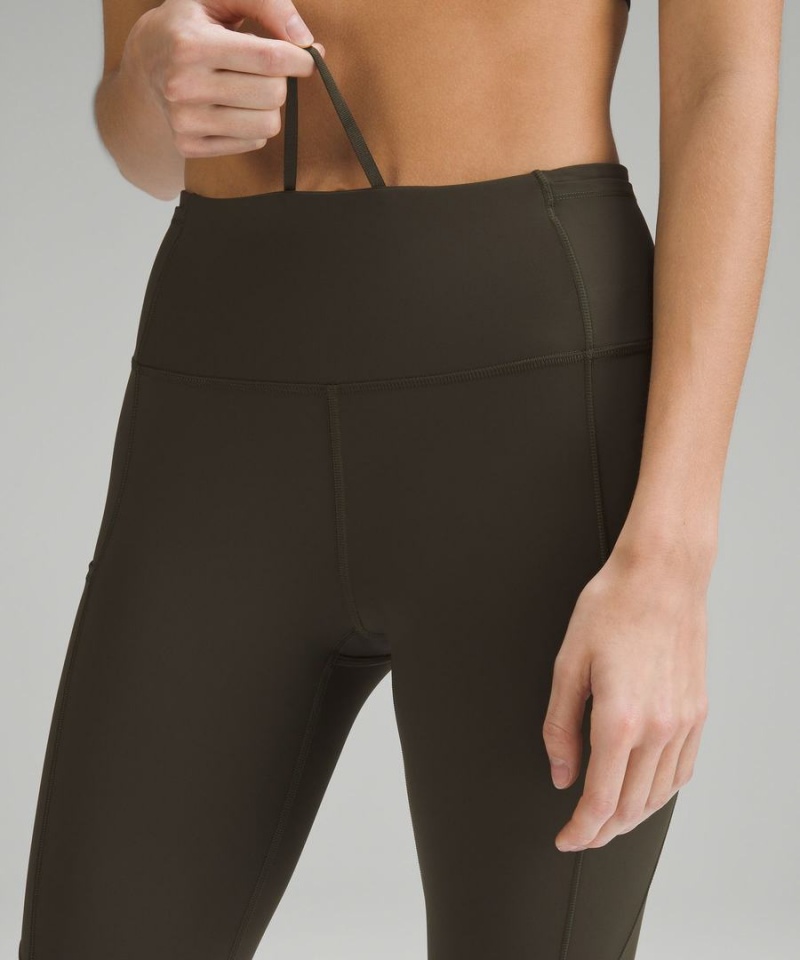 Lululemon Fast and Free High-Rise 25” Leggings Damen Dunkelolivgrün | 7192QNCHB