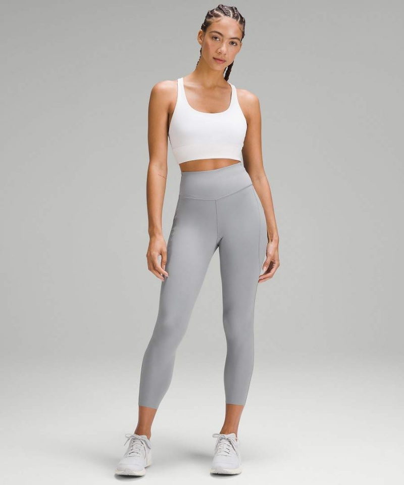 Lululemon Fast and Free High-Rise 25” Pockets Updated Leggings Damen Grau | 8120BWIQV