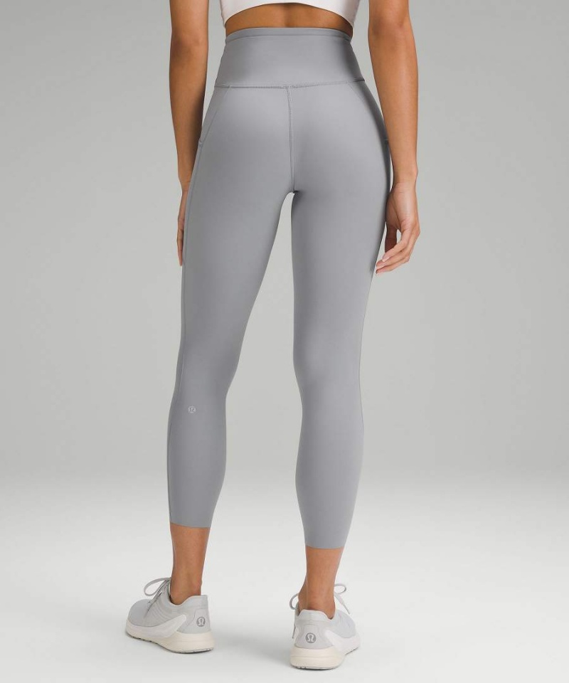 Lululemon Fast and Free High-Rise 25” Pockets Updated Leggings Damen Grau | 8120BWIQV