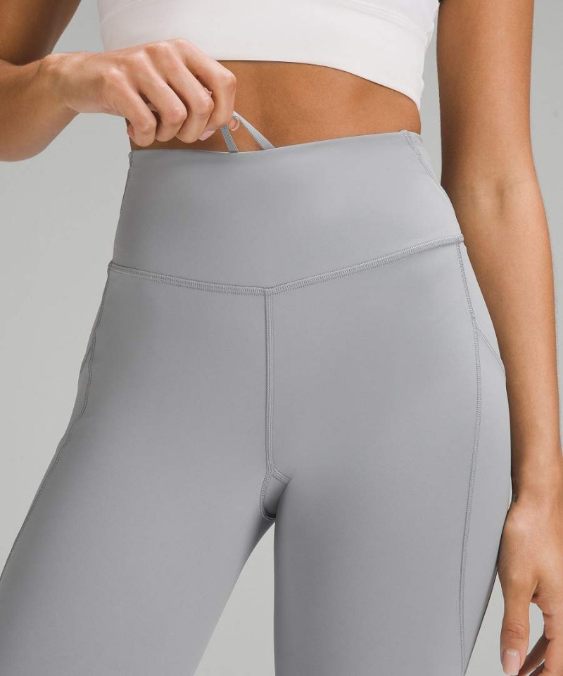 Lululemon Fast and Free High-Rise 25” Pockets Updated Leggings Damen Grau | 8120BWIQV