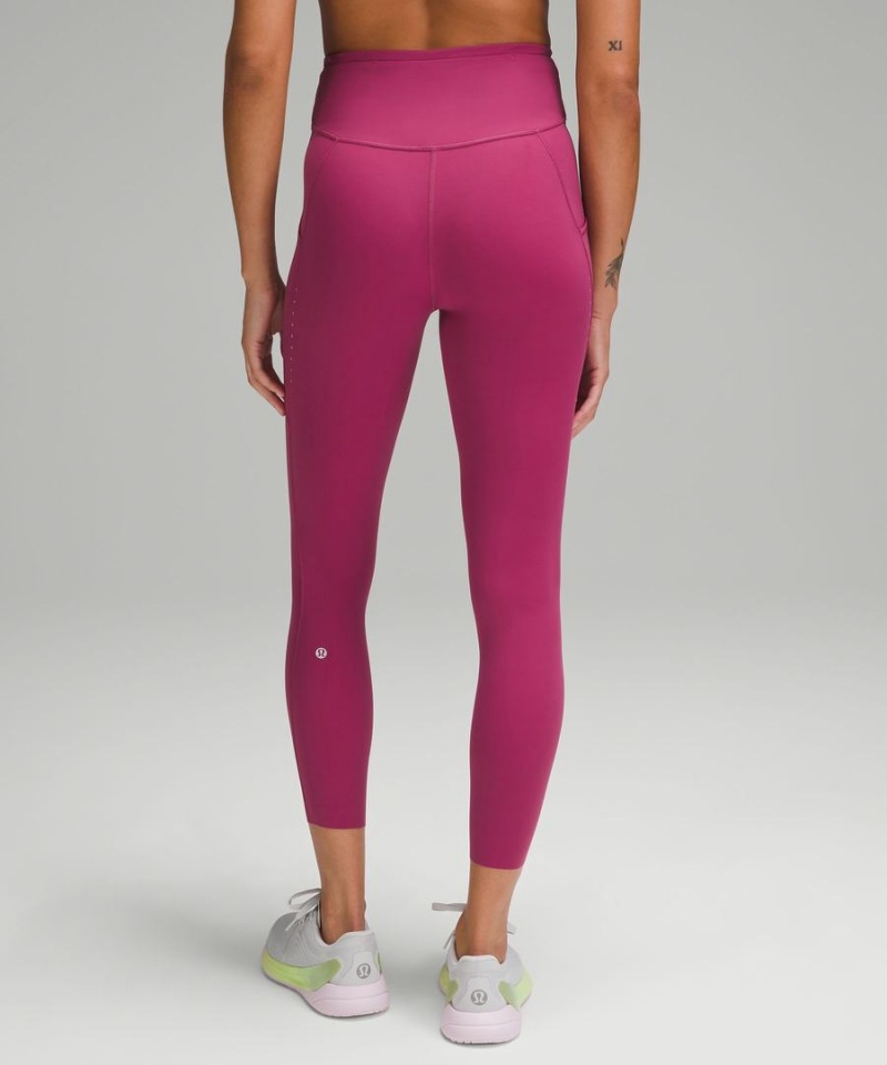 Lululemon Fast and Free High-Rise 25” Pockets Updated Leggings Damen Lila | 3290IPCBR