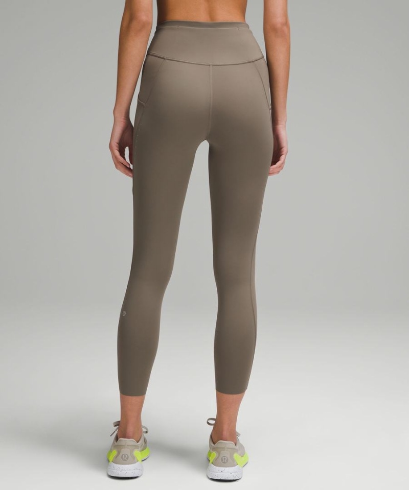 Lululemon Fast and Free High-Rise 25” Pockets Updated Leggings Damen Grau | 0342WQRFD