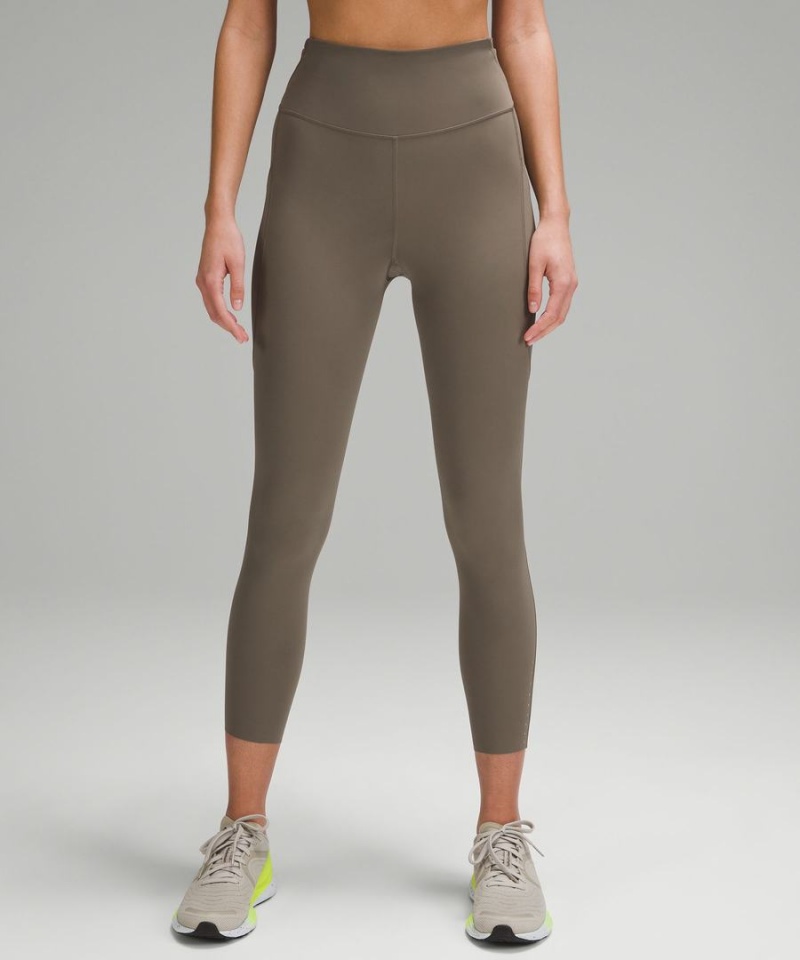 Lululemon Fast and Free High-Rise 25” Pockets Updated Leggings Damen Grau | 0342WQRFD