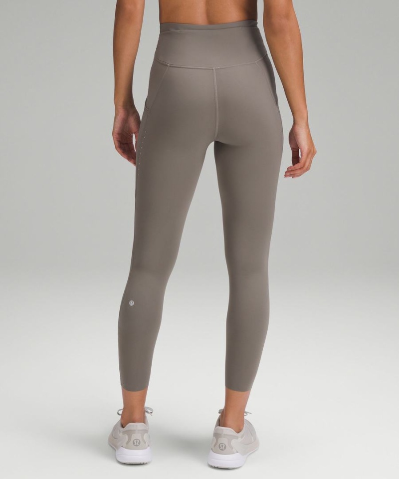 Lululemon Fast and Free High-Rise 25” Pockets Updated Leggings Damen Dunkelgrau | 2046SPKCR