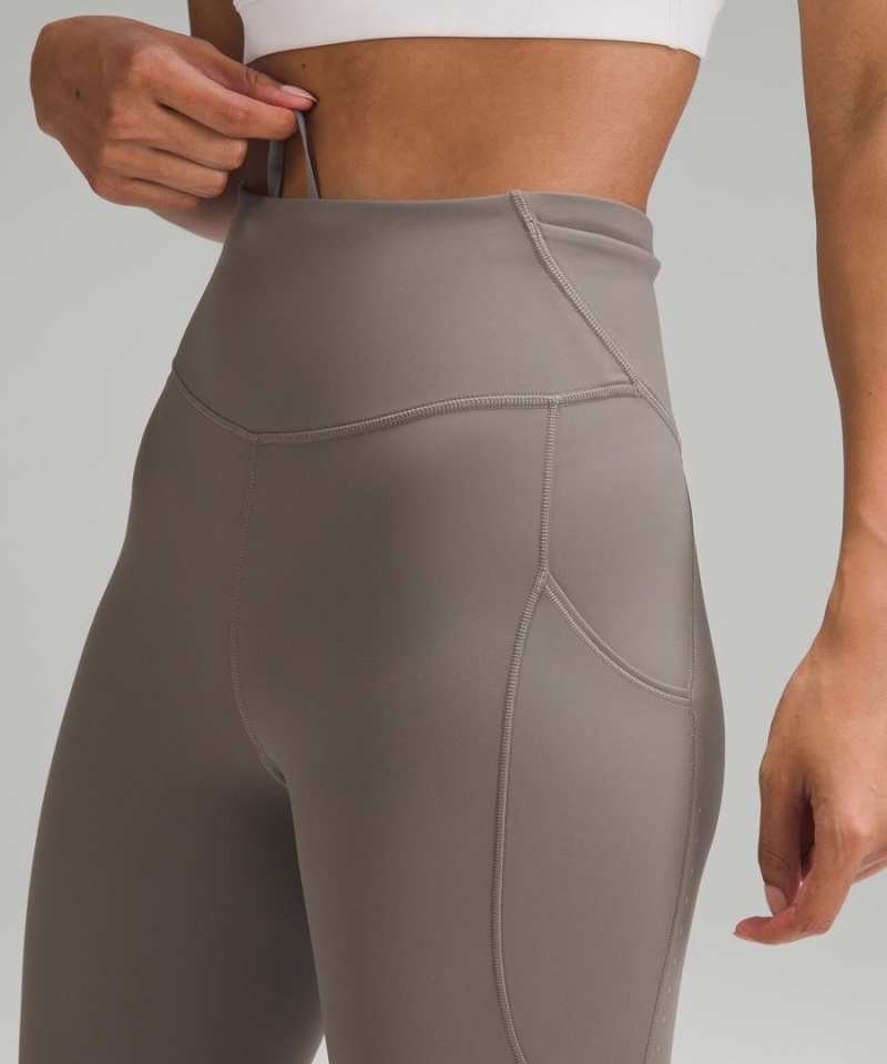 Lululemon Fast and Free High-Rise 25” Pockets Updated Leggings Damen Dunkelgrau | 2046SPKCR