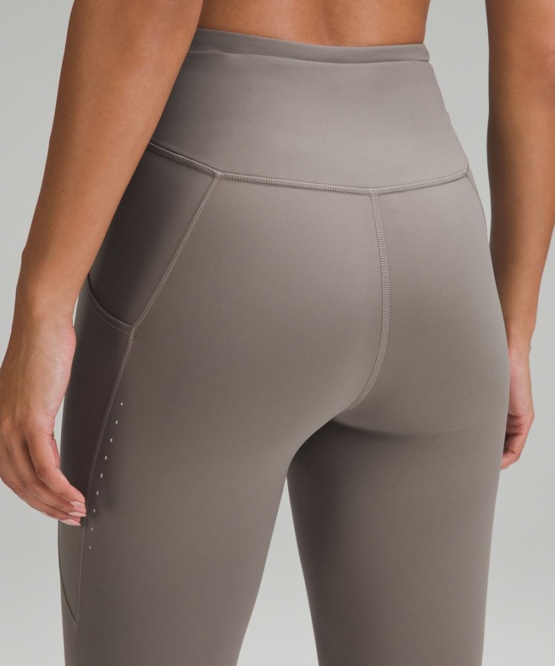 Lululemon Fast and Free High-Rise 25” Pockets Updated Leggings Damen Dunkelgrau | 2046SPKCR