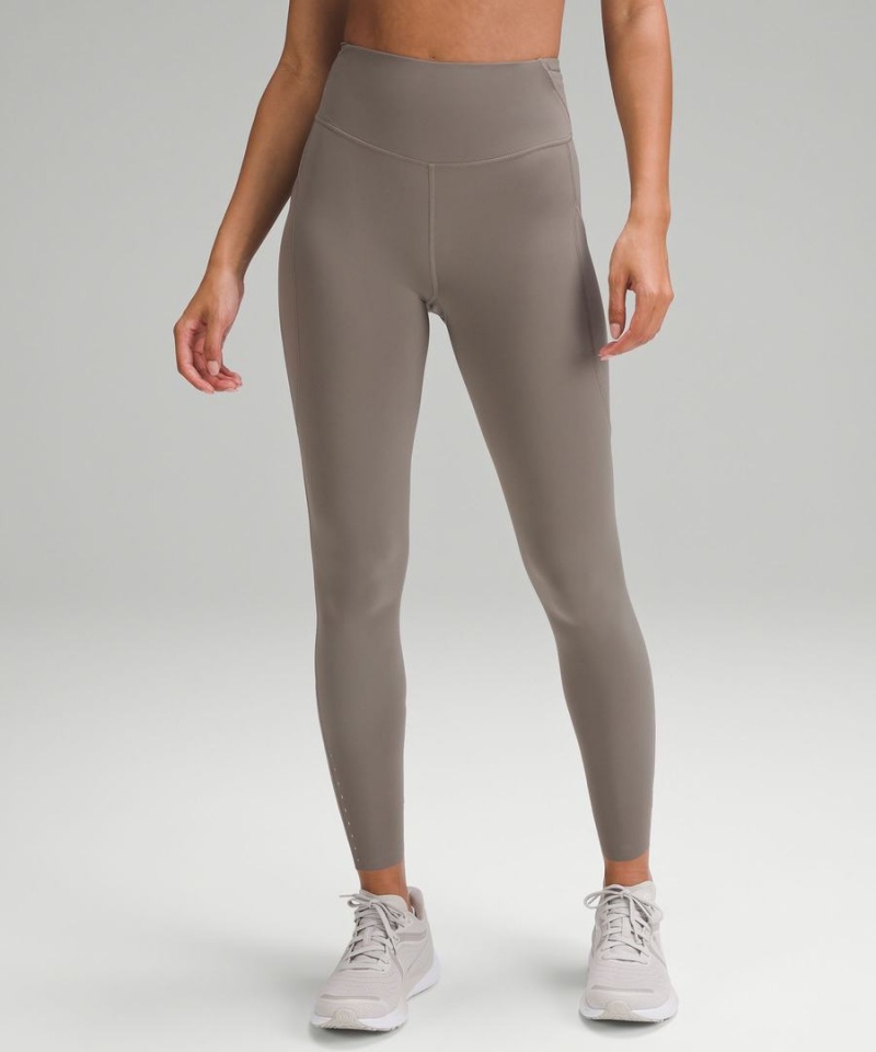 Lululemon Fast and Free High-Rise 25” Pockets Updated Leggings Damen Dunkelgrau | 2046SPKCR