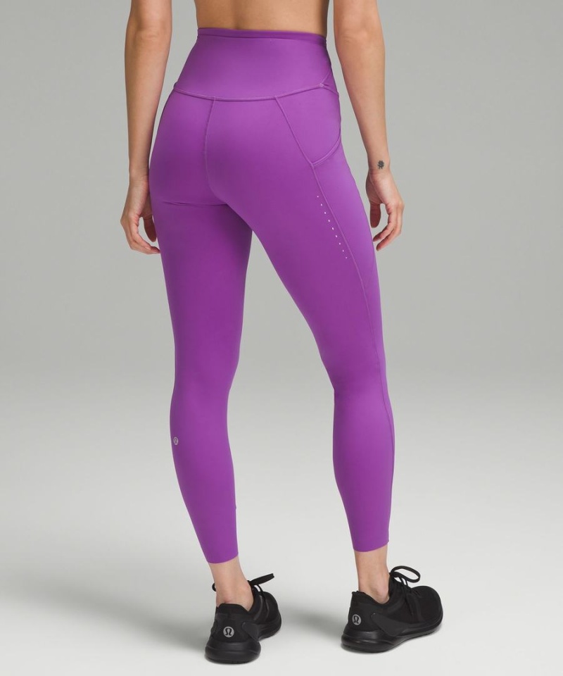 Lululemon Fast and Free High-Rise 25” Pockets Updated Leggings Damen Lila | 6149IPYKH