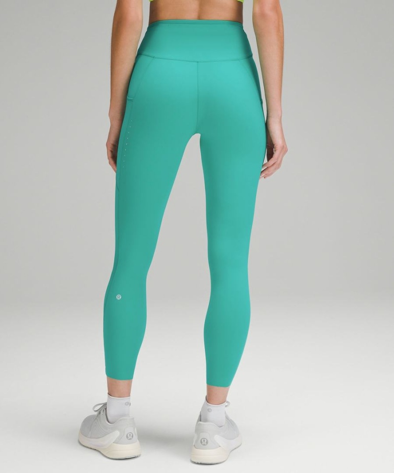 Lululemon Fast and Free High-Rise 25” Pockets Updated Leggings Damen Grün | 3415DYQIF