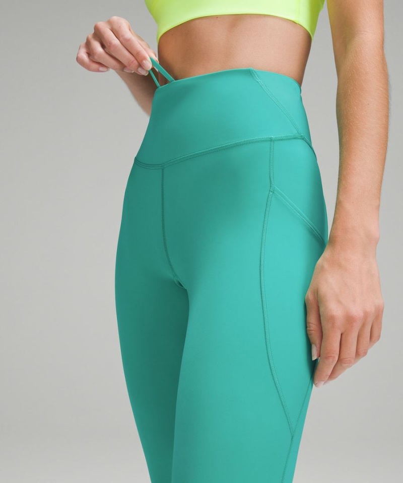 Lululemon Fast and Free High-Rise 25” Pockets Updated Leggings Damen Grün | 3415DYQIF