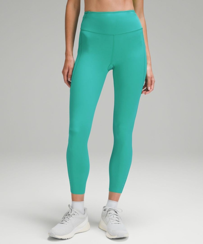 Lululemon Fast and Free High-Rise 25” Pockets Updated Leggings Damen Grün | 3415DYQIF