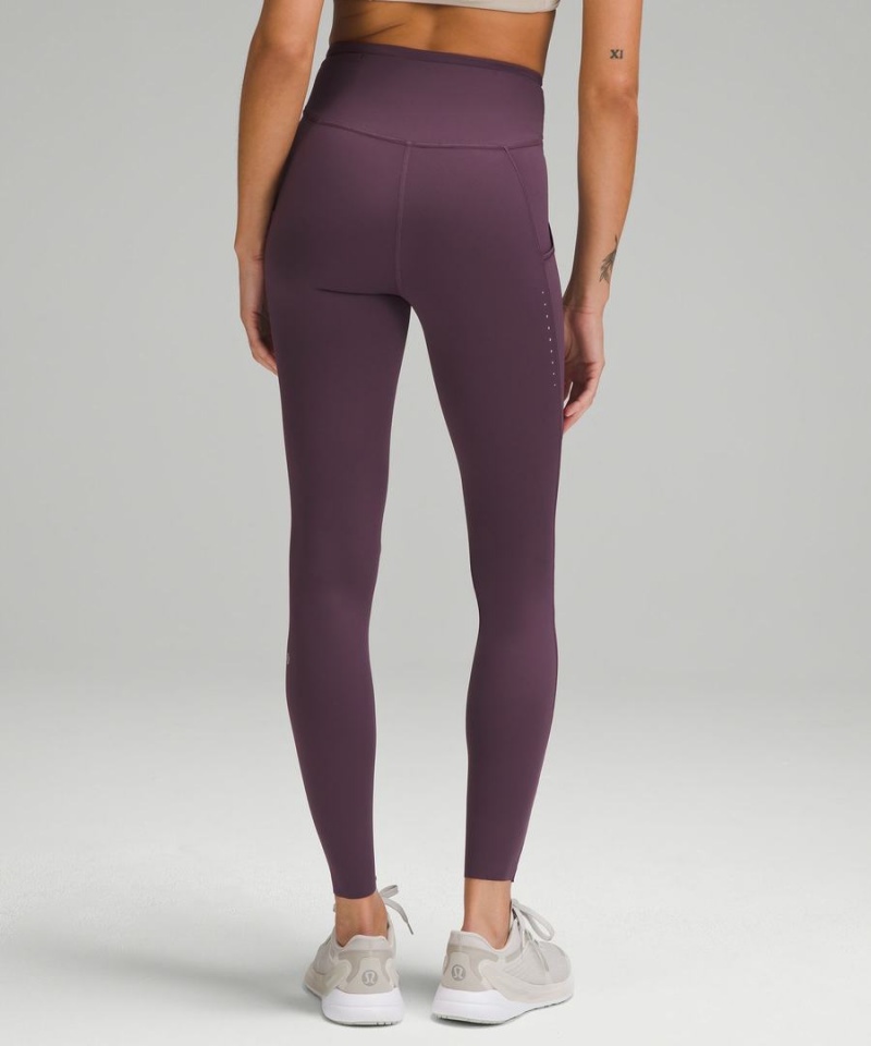 Lululemon Fast and Free High-Rise 28” Pockets Updated Leggings Damen Lila | 1978XWYVN