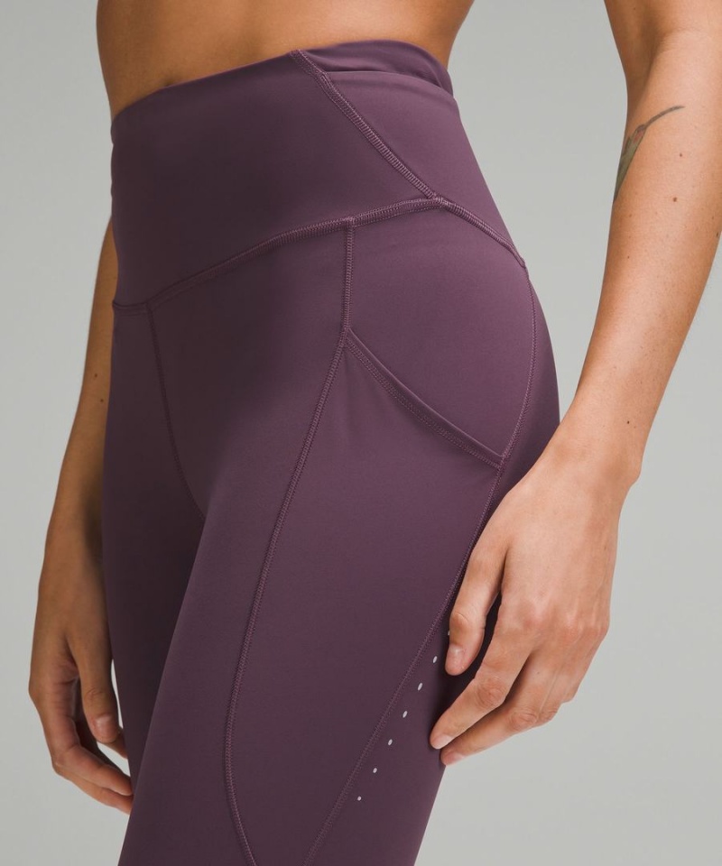 Lululemon Fast and Free High-Rise 28” Pockets Updated Leggings Damen Lila | 1978XWYVN