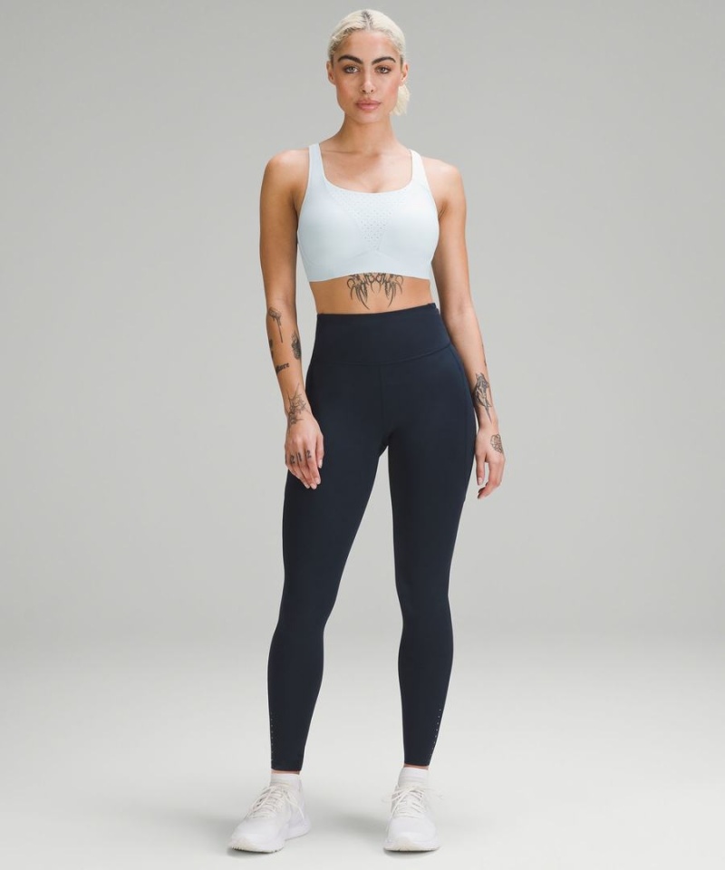 Lululemon Fast and Free High-Rise 28” Pockets Updated Leggings Damen Navy | 8201GRZML