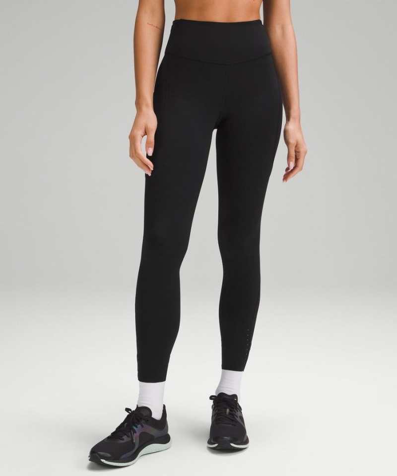 Lululemon Fast and Free High-Rise 28” Pockets Updated Leggings Damen Schwarz | 2091FNTVW