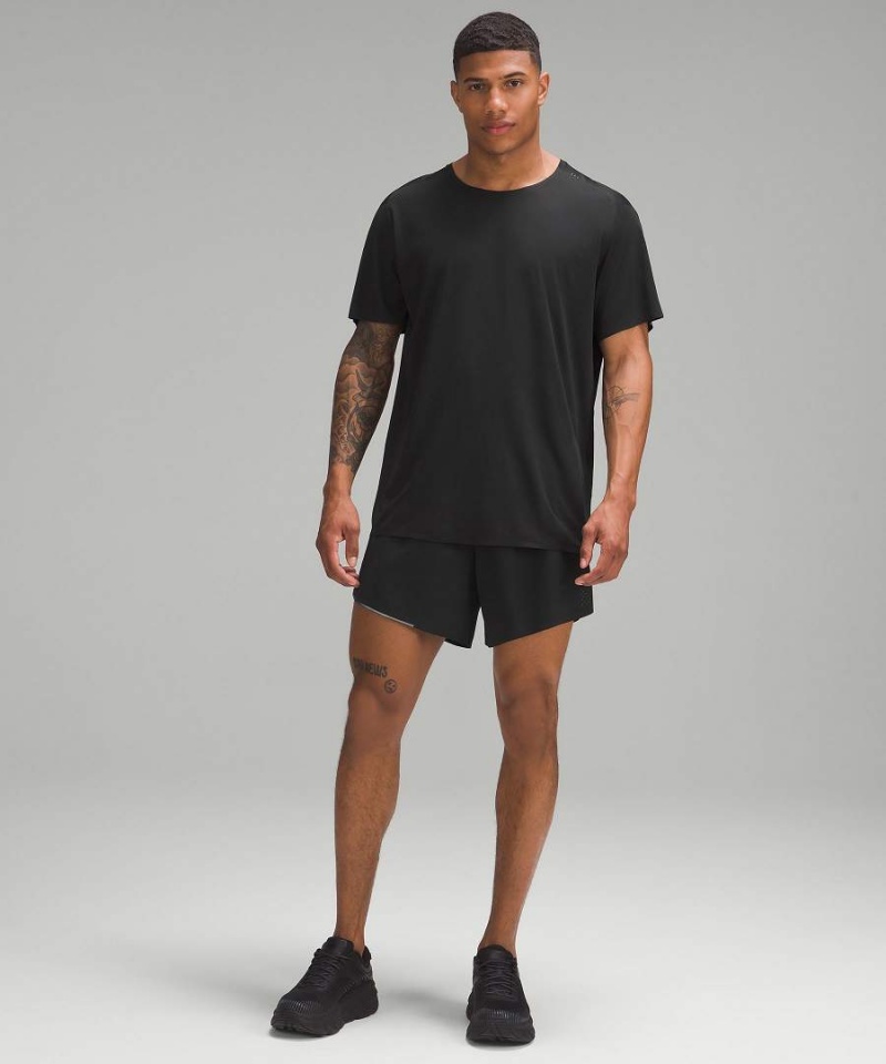 Lululemon Fast and Free Kurzes-Sleeve T-shirts Herren Schwarz | 4659IEKNP