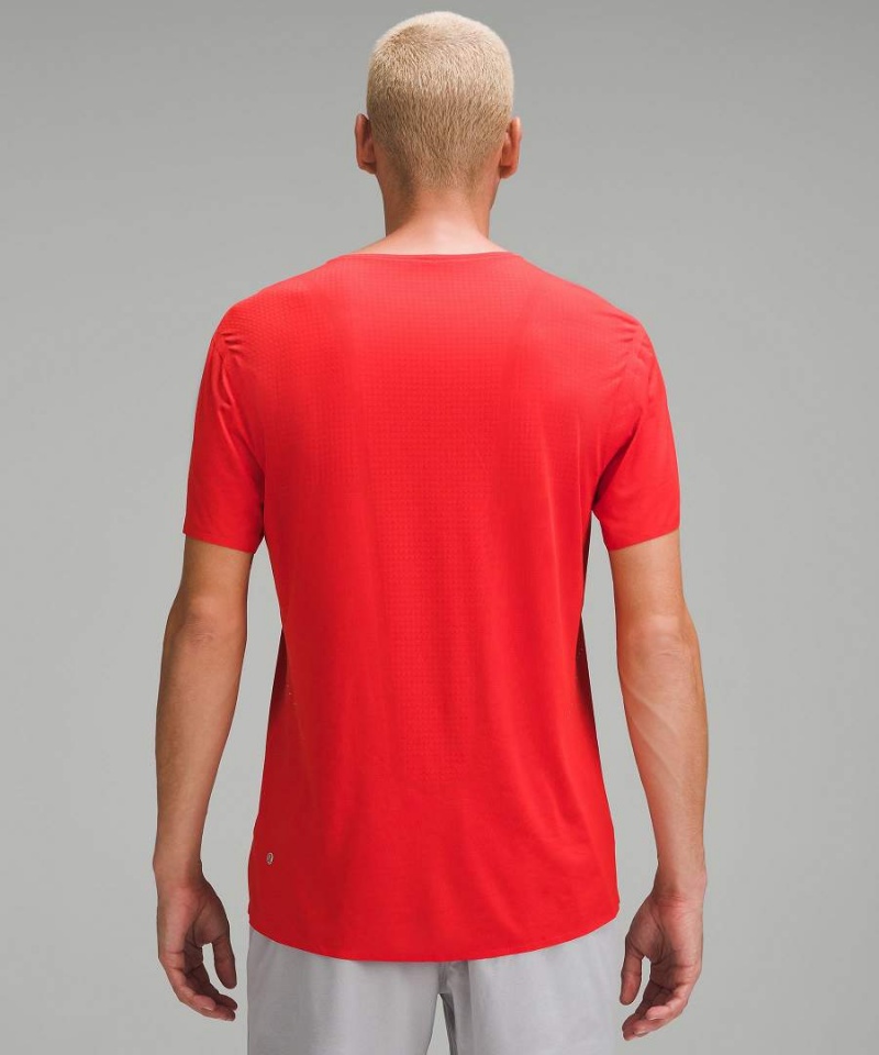 Lululemon Fast and Free Kurzes-Sleeve T-shirts Herren Rot | 7940WSOJN