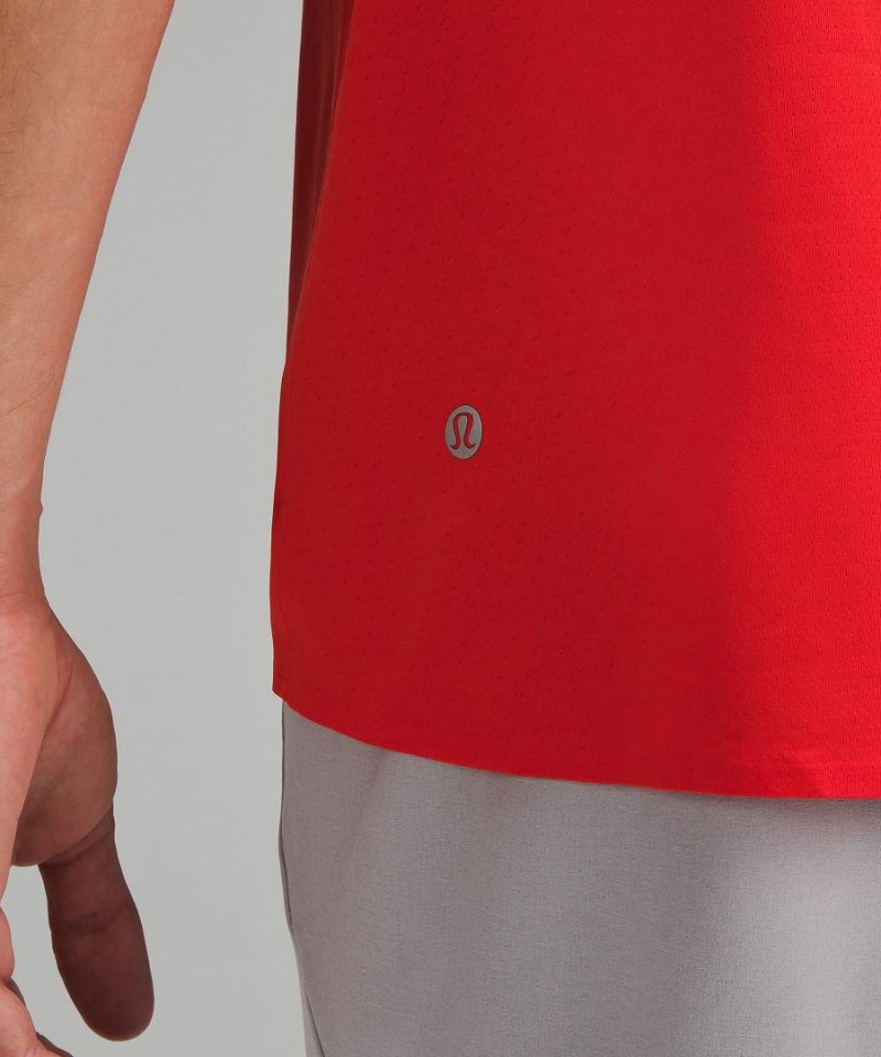 Lululemon Fast and Free Kurzes-Sleeve T-shirts Herren Rot | 7940WSOJN