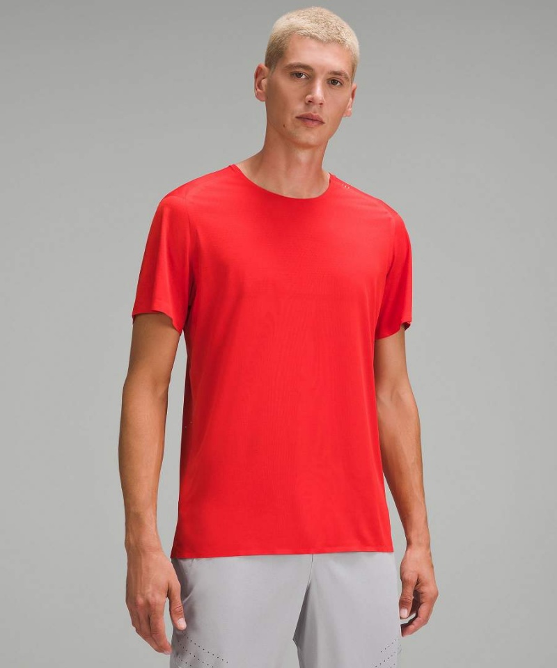 Lululemon Fast and Free Kurzes-Sleeve T-shirts Herren Rot | 7940WSOJN