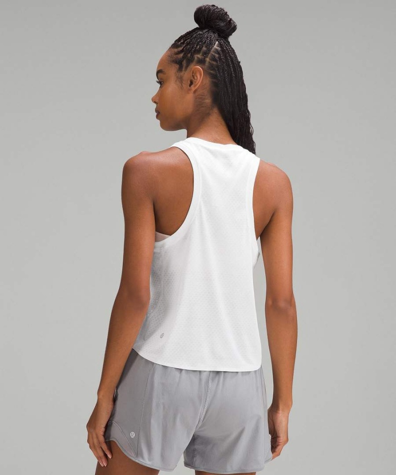 Lululemon Fast and Free Race Length Tanktop Damen Weiß | 3851PIXDE