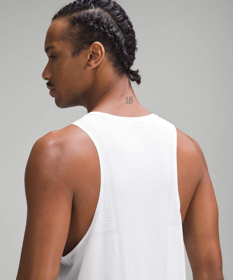 Lululemon Fast and Free Singlet Breathe Tanktop Herren Weiß | 2085KONIS