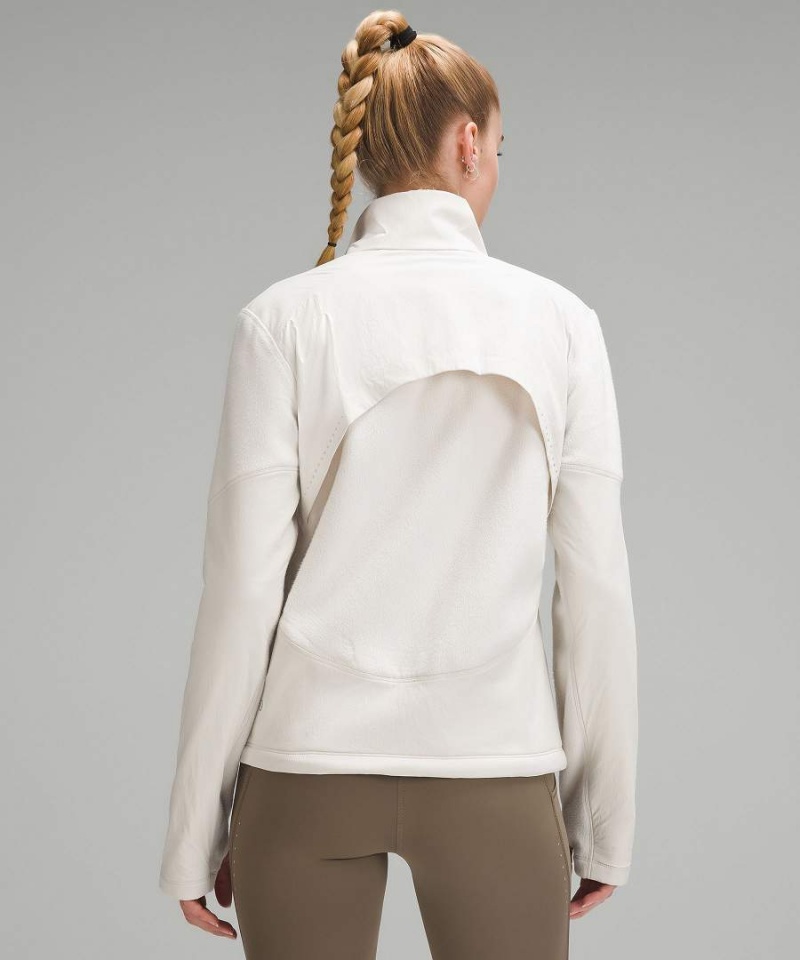 Lululemon Fleece-Gefütterte Lauf Jacken Damen Weiß | 3795NETJD