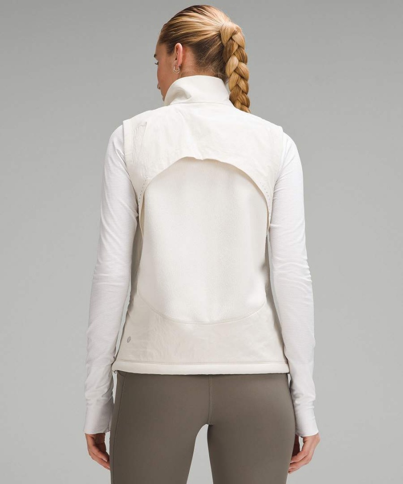 Lululemon Fleece-Gefütterte Lauf Weste Damen Weiß | 4815YUBRP