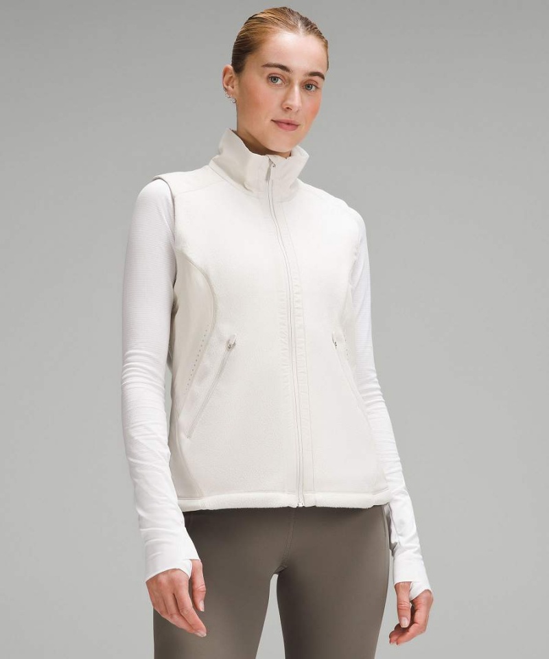 Lululemon Fleece-Gefütterte Lauf Weste Damen Weiß | 4815YUBRP