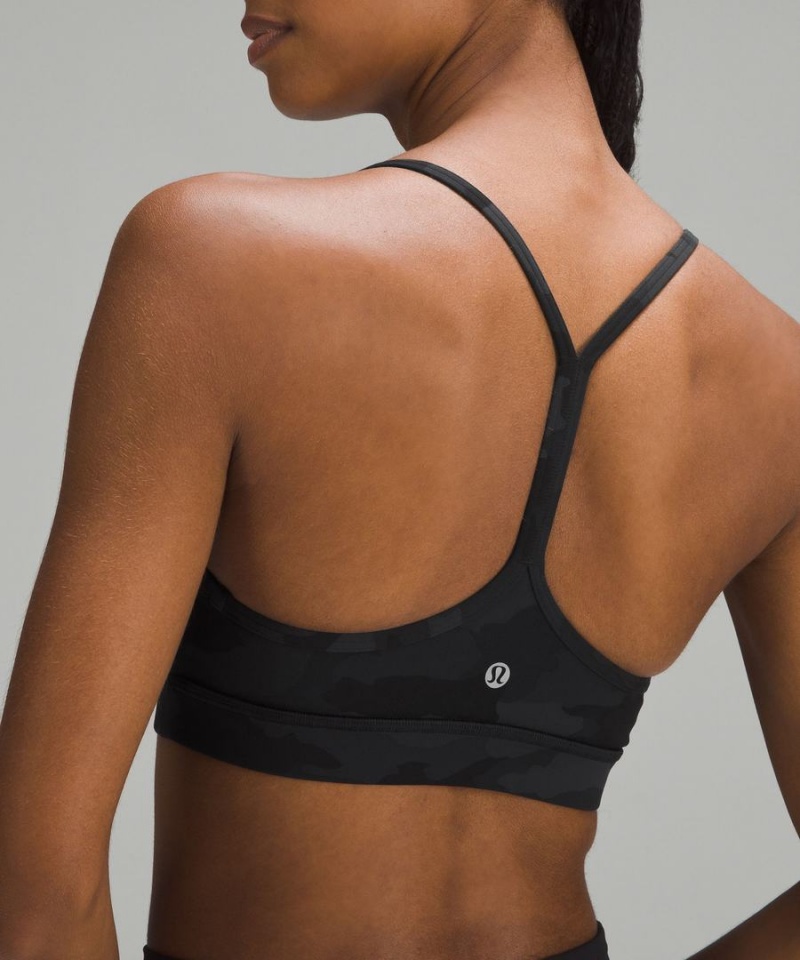 Lululemon Flow Y Bra Nulu Light Support, A–C Cups Sport BH Damen Camouflage Schwarz Mehrfarbig | 2109FXNUL