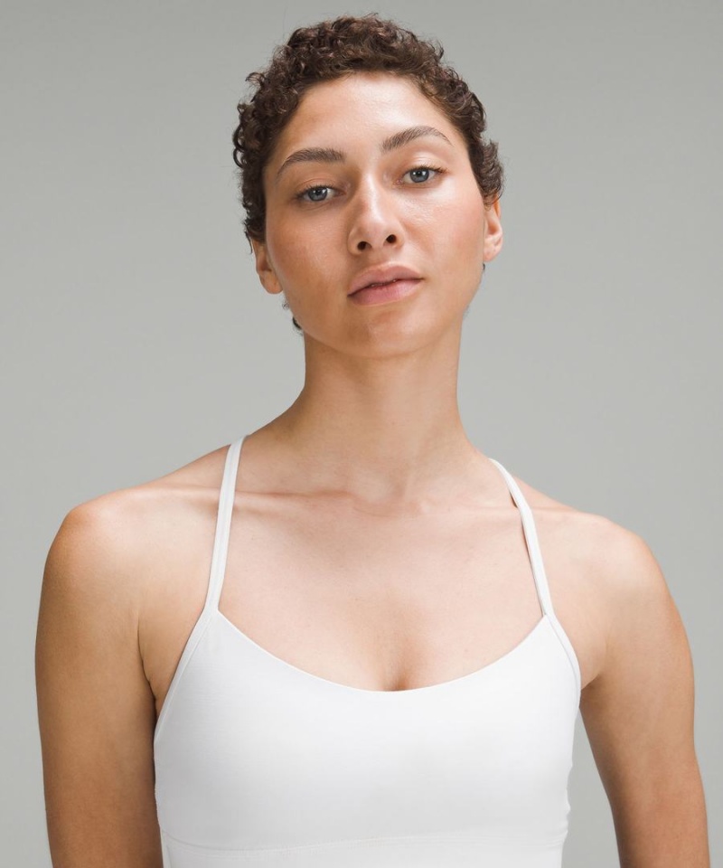 Lululemon Flow Y Bra Nulu Light Support, A–C Cups Sport BH Damen Weiß | 4920XPVYH