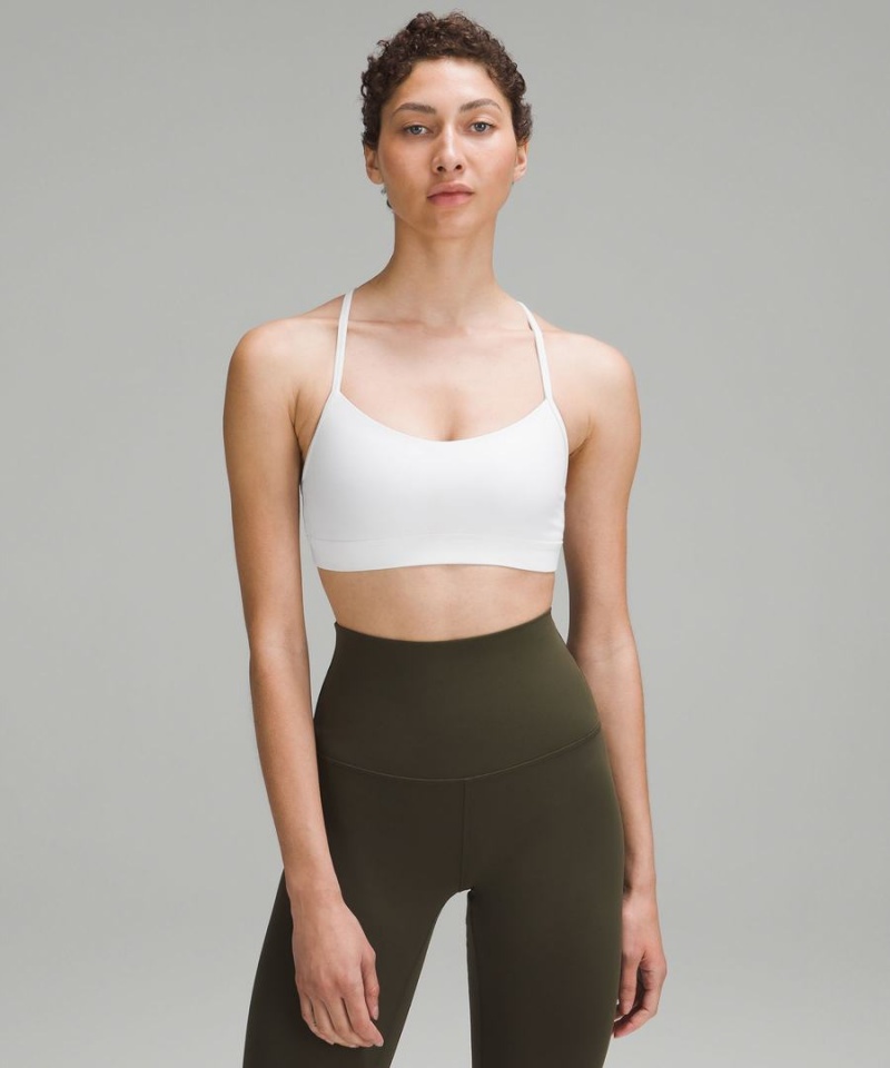 Lululemon Flow Y Bra Nulu Light Support, A–C Cups Sport BH Damen Weiß | 4920XPVYH