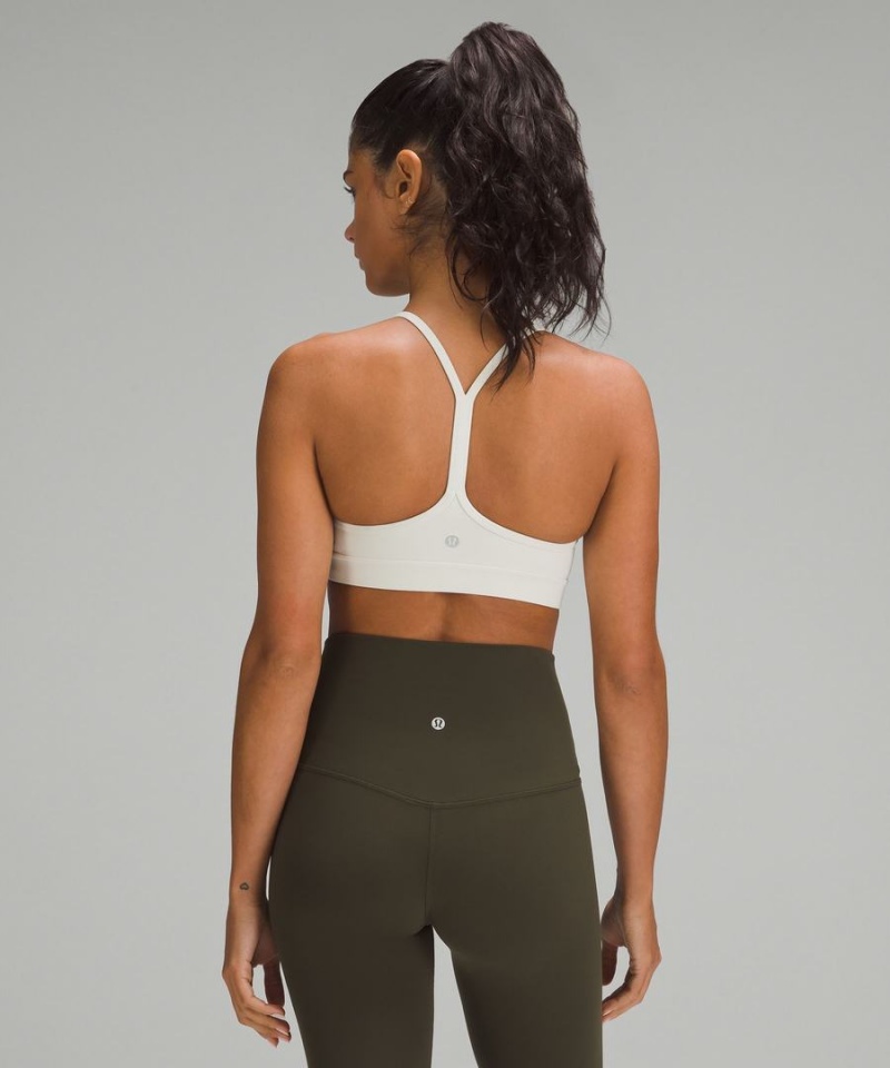 Lululemon Flow Y Bra Nulu Light Support, A–C Cups Sport BH Damen Beige | 3950CXWMQ