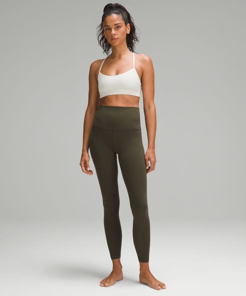 Lululemon Flow Y Bra Nulu Light Support, A–C Cups Sport BH Damen Beige | 3950CXWMQ