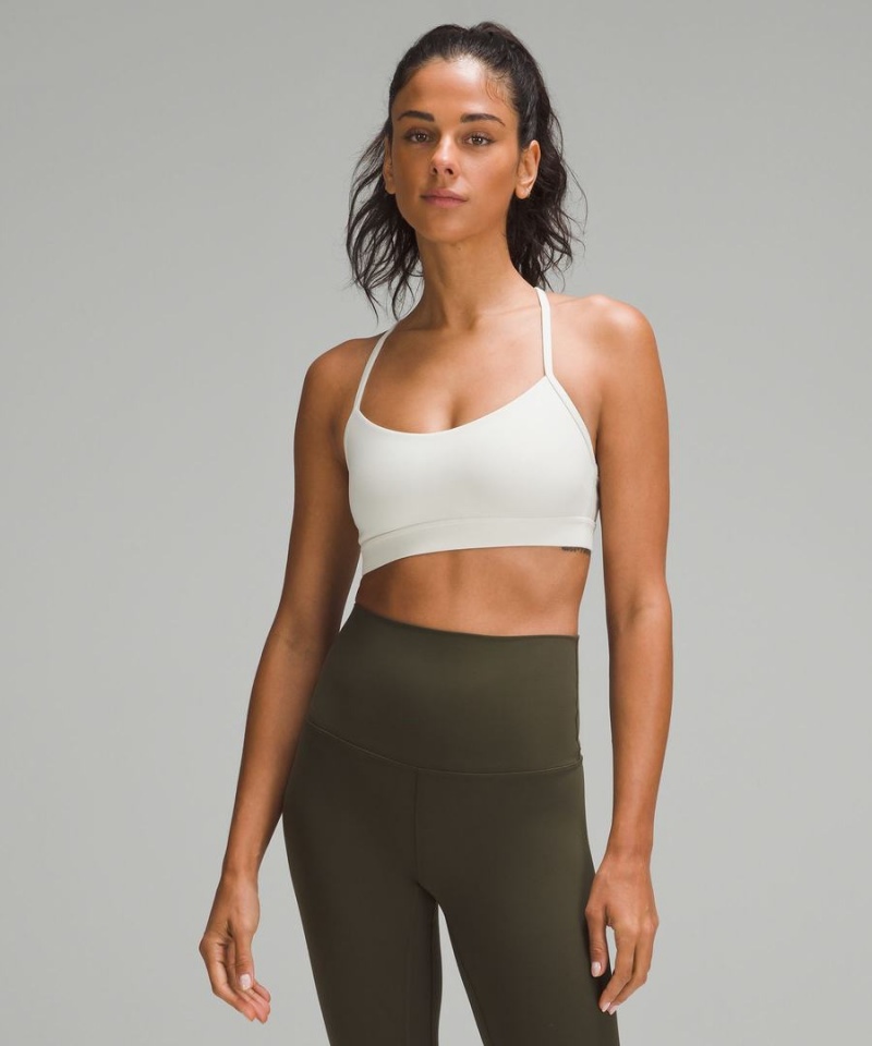 Lululemon Flow Y Bra Nulu Light Support, A–C Cups Sport BH Damen Beige | 3950CXWMQ