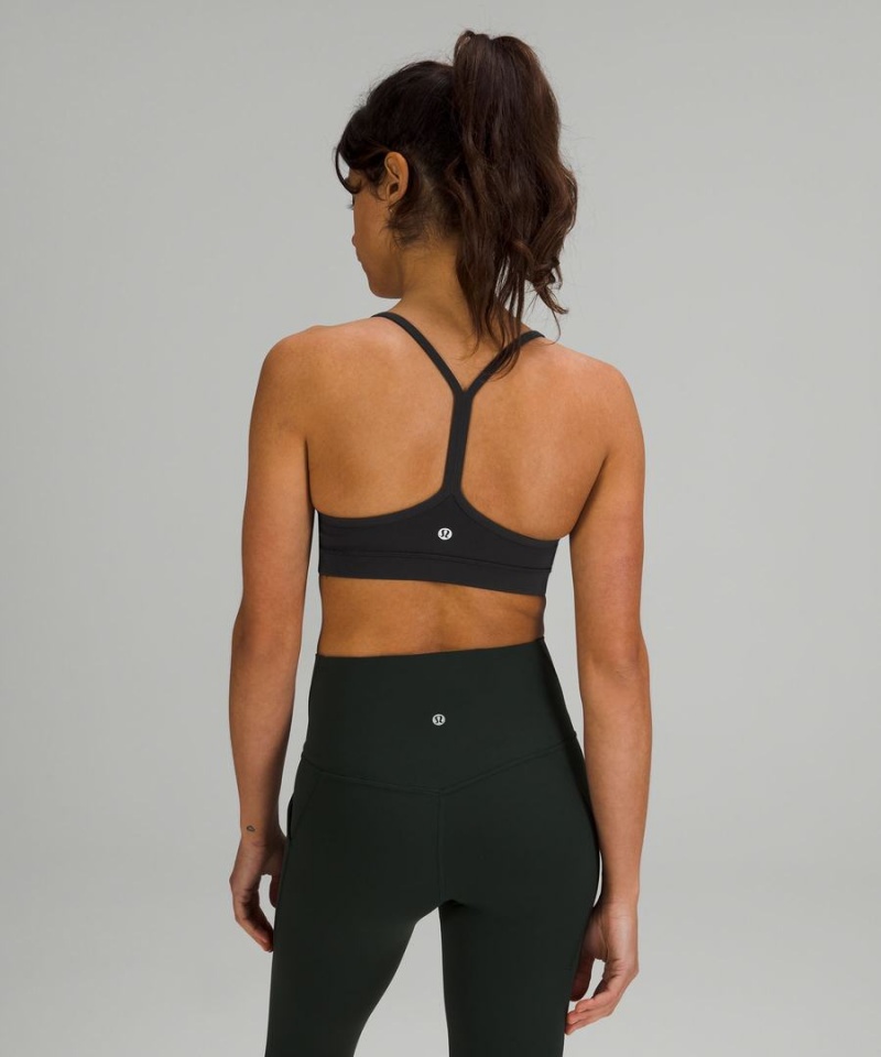 Lululemon Flow Y Bra Nulu Light Support, A–C Cups Sport BH Damen Schwarz | 5730ZJLTH