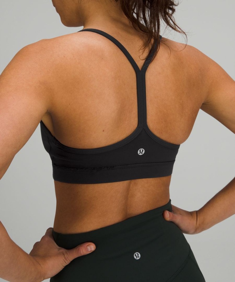 Lululemon Flow Y Bra Nulu Light Support, A–C Cups Sport BH Damen Schwarz | 5730ZJLTH