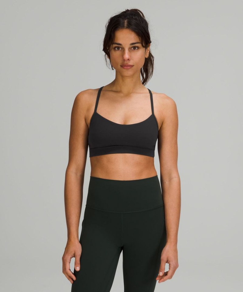 Lululemon Flow Y Bra Nulu Light Support, A–C Cups Sport BH Damen Schwarz | 5730ZJLTH