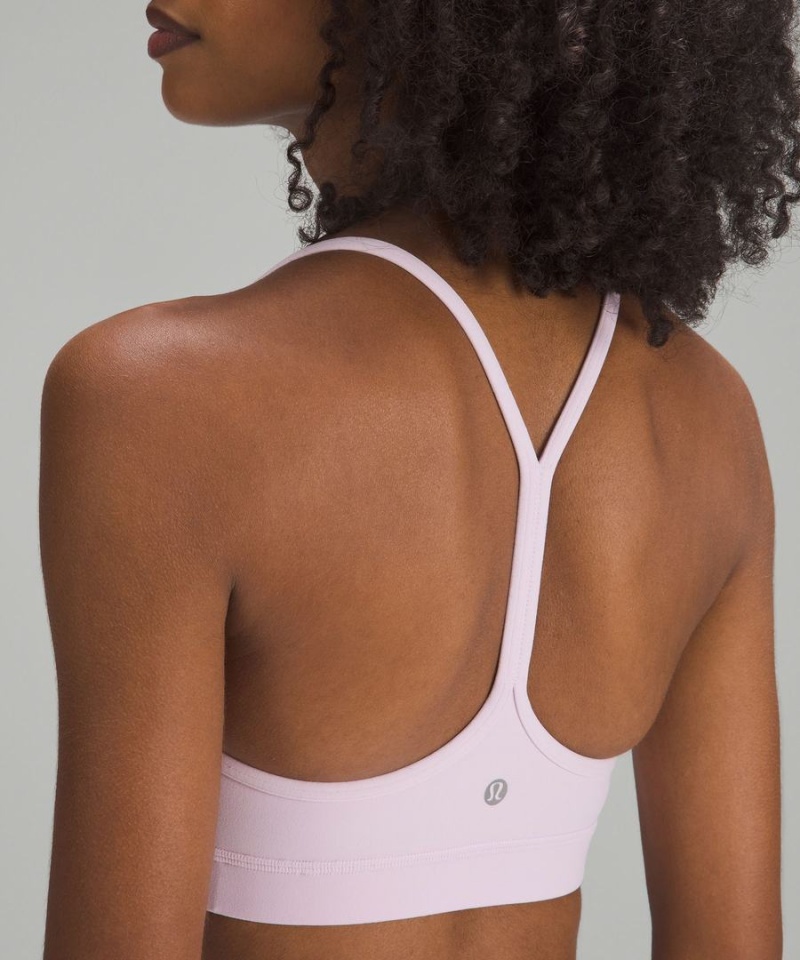 Lululemon Flow Y Bra Nulu Light Support, A–C Cups Sport BH Damen Rosa | 8597UHOCQ